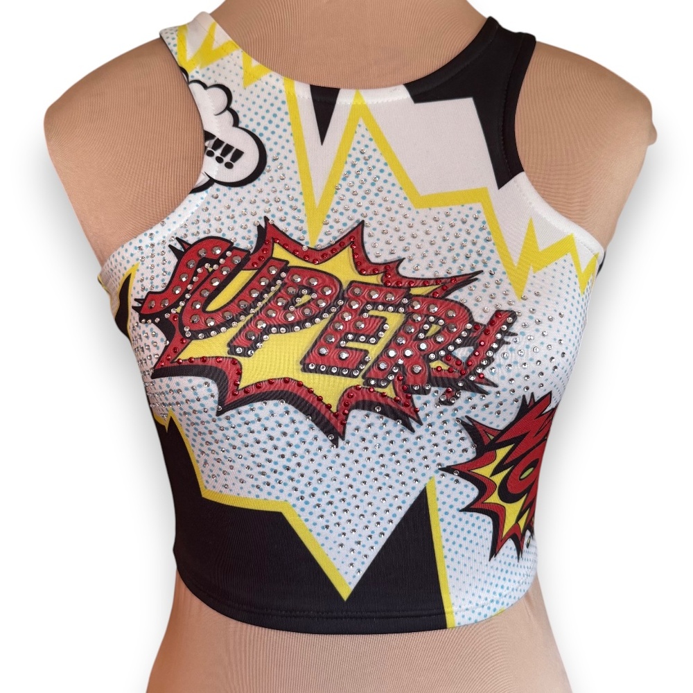 MONACO Super Print Rhinestone Crop Top Size M